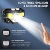 Rechargeable LED Headlamp Flashlight Waterproof Motion Sensor Outdoor Light Set