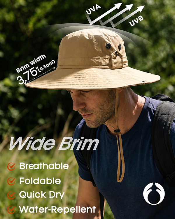 Sun Protection Wide Brim Outdoor Fishing Hat Foldable UV Shield Summer Cap