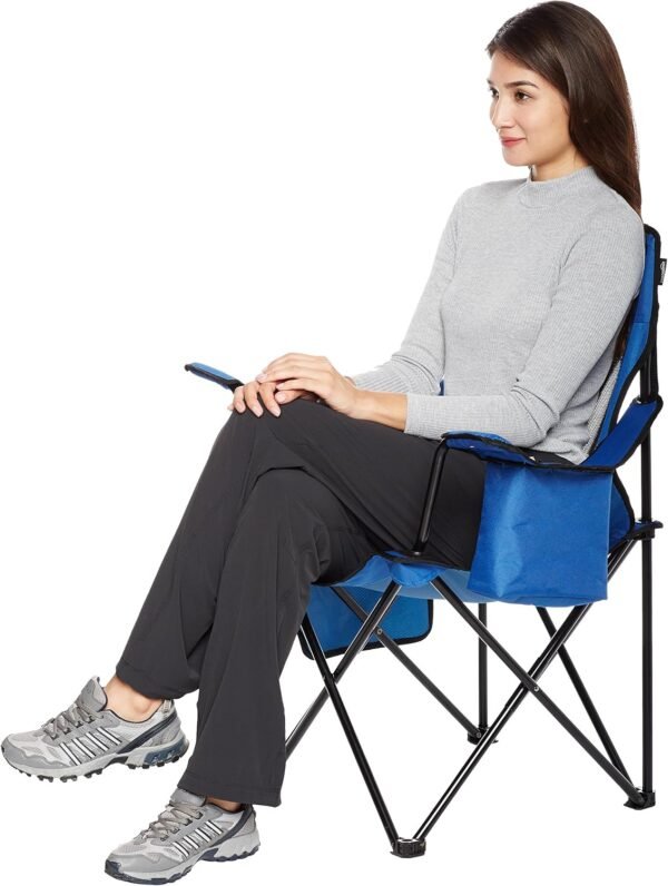Folding Mesh Camping Chair with Cup Holder Cooler Pocket Portable Outdoor Seat