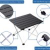 Portable Folding Camping Table Aluminum Top Lightweight Outdoor Beach Picnic Table Black