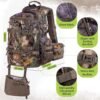 Large Camouflage Hunting Backpack with Rifle Bow Storage Outdoor Gear