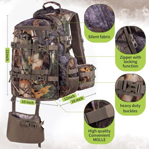 Large Camouflage Hunting Backpack with Rifle Bow Storage Outdoor Gear