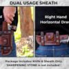 4 Handmade Damascus Fixed Blade Hunting Knife with Leather Sheath Outdoor