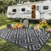Waterproof Reversible Outdoor Patio Rug Plastic Camping Mat for RV Deck
