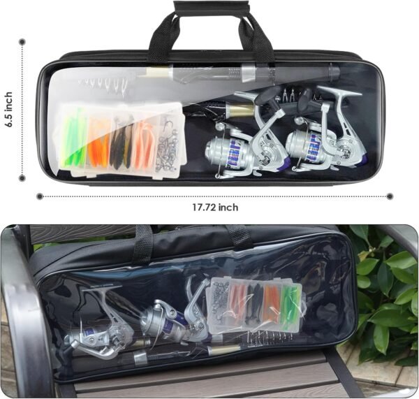 Portable Telescopic Fishing Rod Reel Combo Kit with Carrying Bag Accessories