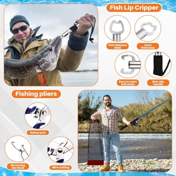 Telescopic Fishing Rod Reel Combo Kit with Tackle Carrying Bag Accessories