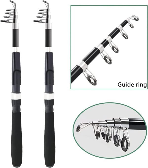 Telescopic Fishing Rod Combo Kit with Reels Lures Carrying Bag