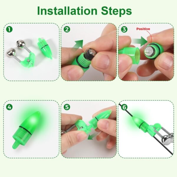 LED Fishing Bite Alarm Bells with Tip Lights Night Fishing Alerts
