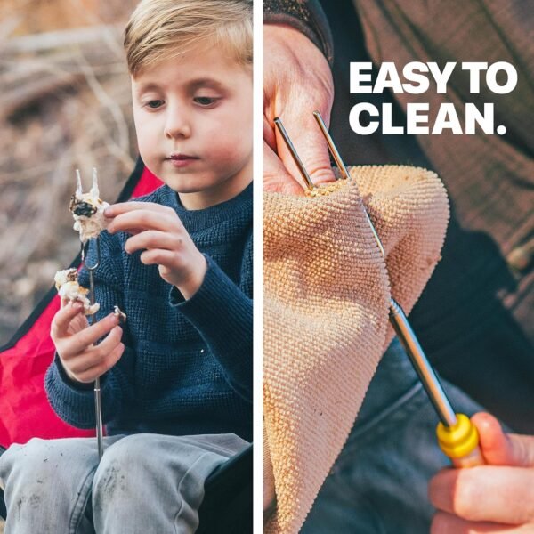 5 Extendable Smores Roasting Sticks Campfire Marshmallow Forks Outdoor Cooking Set