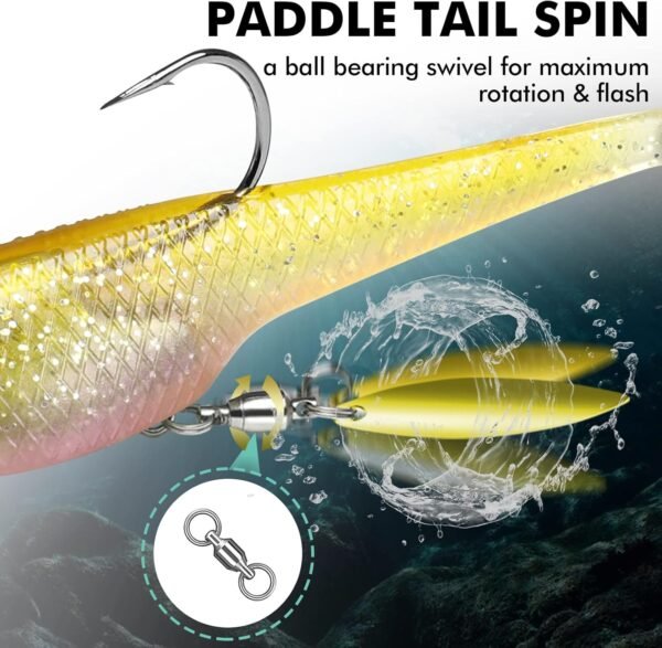 Fishing Soft Swimbaits with BKK Hooks Vibrating Sinking Lures Bass Trout Crappie Walleye