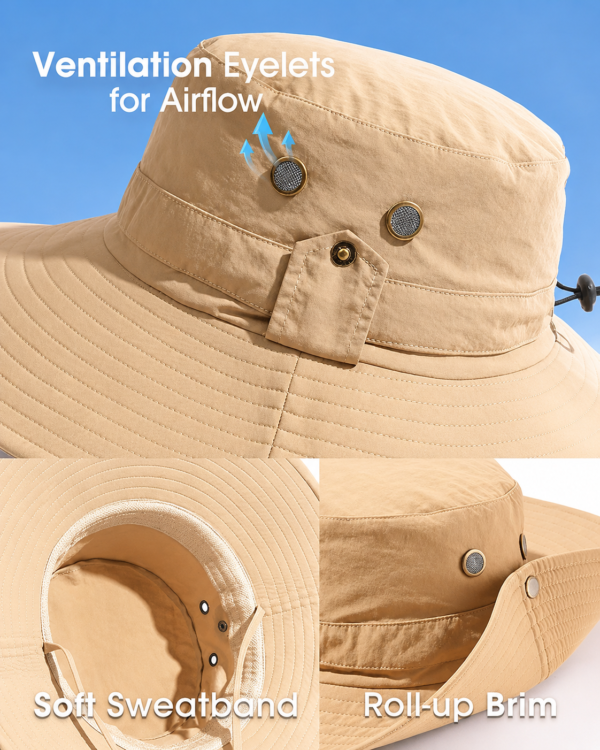 Sun Protection Wide Brim Outdoor Fishing Hat Foldable UV Shield Summer Cap