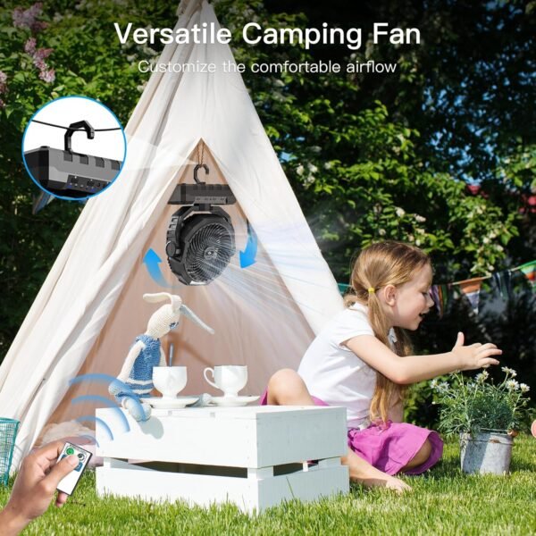3 in 1 Portable Camping Fan Rechargeable 24000mAh LED Light Remote Outdoor