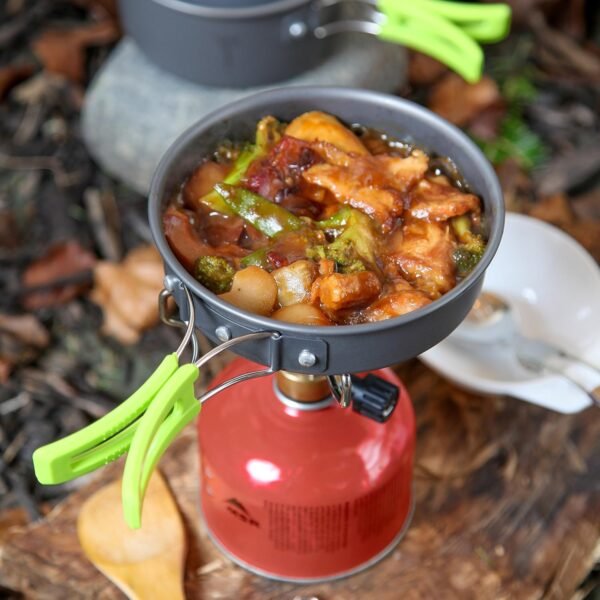 Camping Cookware Set Backpacking Mess Kit Pots Pans Portable Camp Kitchen Gear