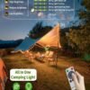 Solar Camping String Lights 39.4FT Fairy Lantern Waterproof Rechargeable LED Tent Light Outdoor