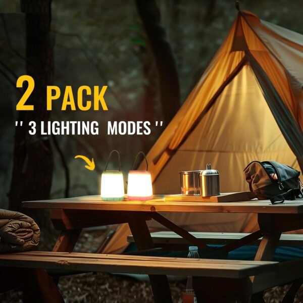 2 Pack Battery Powered LED Camping Lantern Portable Outdoor Tent Emergency Light