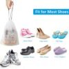 Waterproof Drawstring Shoe Bags for Travel Storage Packing Organizer Set 5 Pack Clear
