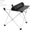 Portable Folding Camping Table Aluminum Top Lightweight Outdoor Beach Picnic Table Black
