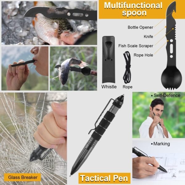 19 in 1 Survival Kit Emergency Gear Camping Accessories Outdoor Gift for Men