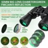 20x50 High Powered Waterproof Binoculars Compact Low Light Vision for Adults Outdoor