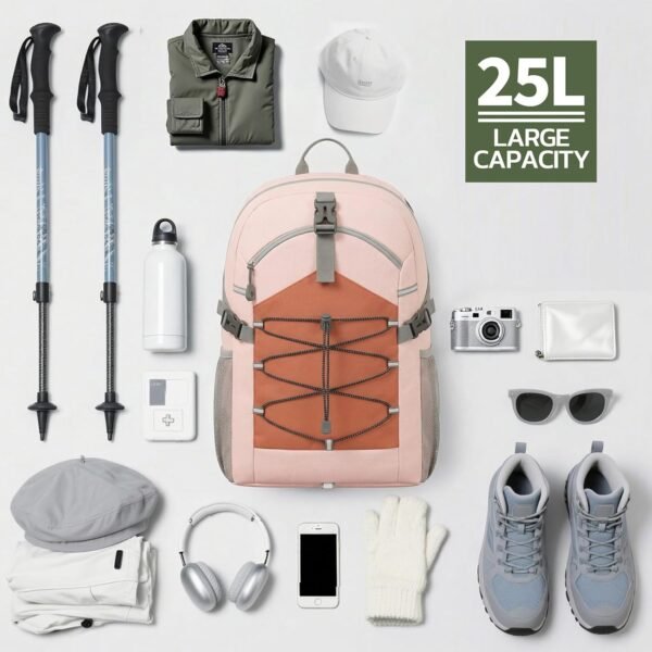 Lightweight Waterproof Hiking Backpack 25L Outdoor Travel Daypack for Women