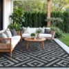 Waterproof Reversible Outdoor Patio Rug Plastic Camping Mat for RV Deck