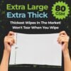 5 XL Camping Body Wipes No Rinse Disposable Shower Cleansing Cloths