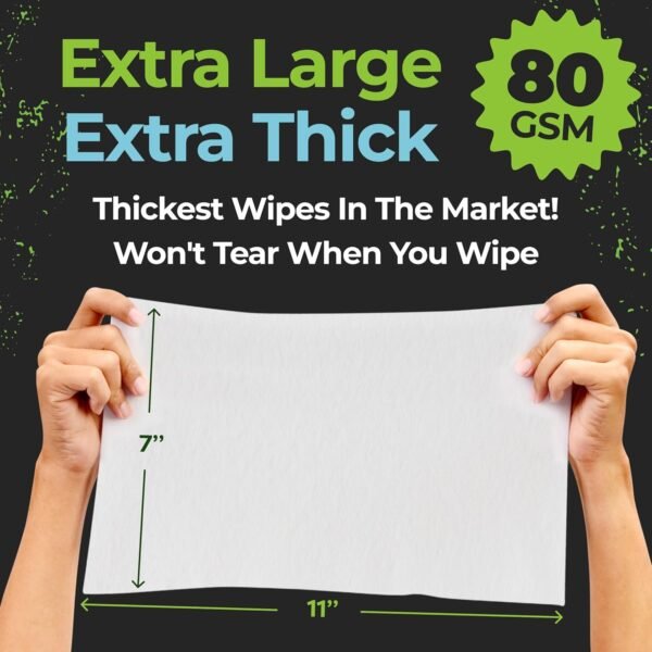 5 XL Camping Body Wipes No Rinse Disposable Shower Cleansing Cloths