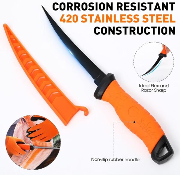 Fishing Tool Kit with Pliers Knife Scale Gripper Gloves Accessories Set