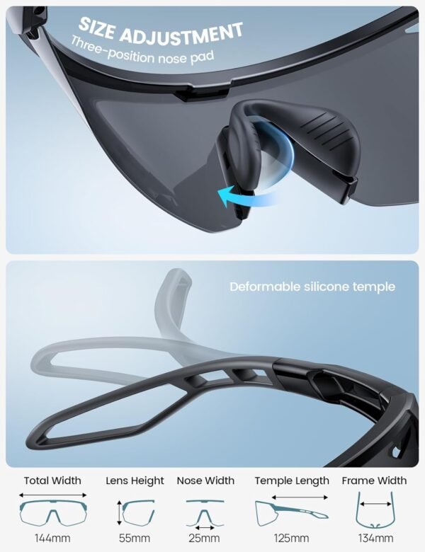 Fishing Polarized Sports Sunglasses UV400 Lightweight Running Cycling Eyewear