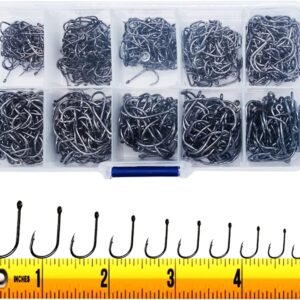71Wz8M+7NGS._AC_SL1500_ 300PCS High Carbon Steel Barbed Fishing Hooks Assorted Sizes Portable