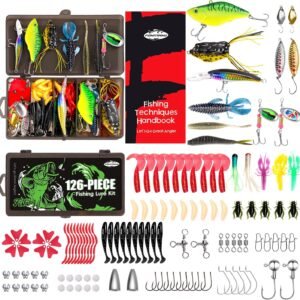 81ExBWABIUL._AC_SL1500_ 126 Piece Fishing Lure Tackle Kit for Bass Trout Walleye