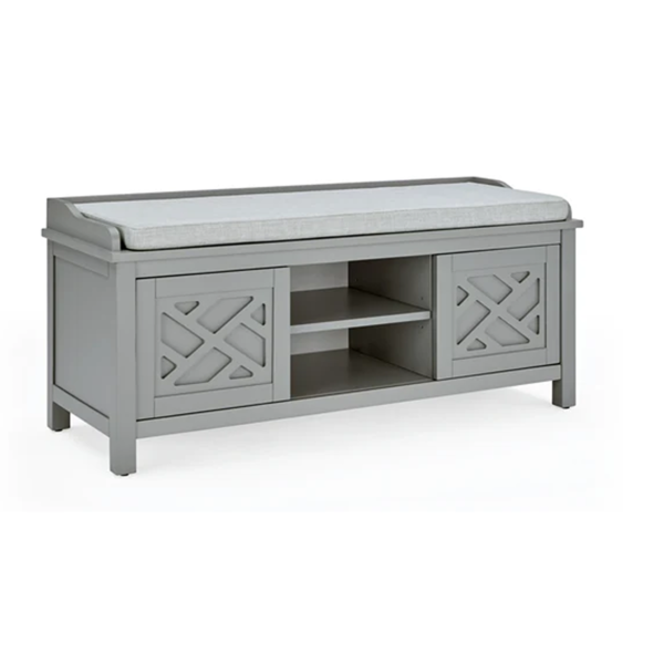 Coventry Hall Tree with Storage Bench and Coat Hooks, Gray
