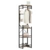 Slim Freestanding Coat Rack with Shelves, Hooks and Hanging Rods