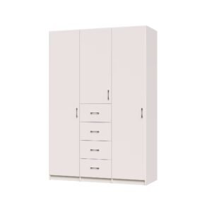 Classic Wardrobe Closet System with Double Hanging, Shelves and Drawers
