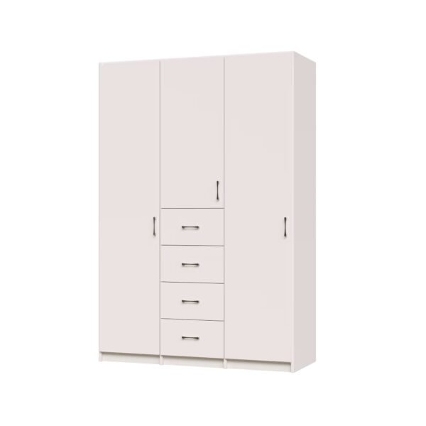 Classic Wardrobe Closet System with Double Hanging, Shelves and Drawers