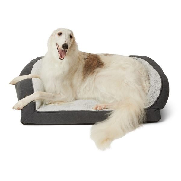 Large Chenille Dog Bed with High Density Foam and Plush
