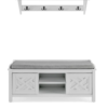 Coventry White Hall Tree with Storage Bench and Double Coat Hooks