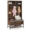 69-Inch Tall 4-in-1 Hall Tree with Shoe Storage and Bench