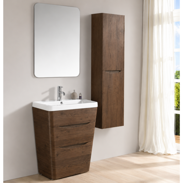 Antique Wood Bathroom Wall Vanity Cabinet with Two Door Storage