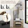 5-Tier Corner Hall Tree with Shoe Storage Bench and Coat Hooks