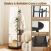 Coat Rack with Full-Length Mirror, Hooks, Shelves and Wheels