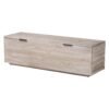 Wood Storage Trunk with Hinged Lid Modern Farmhouse Bench Chest