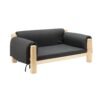 10 Modern Wooden Elevated Pet Bed with Cushioned Backrest for Dogs Cats