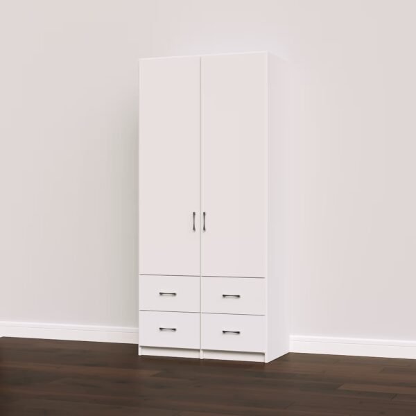 Standard Wardrobe Closet System with Hanging and Drawer Storage