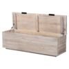 Wood Storage Trunk with Hinged Lid Modern Farmhouse Bench Chest
