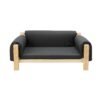 11 Modern Wooden Elevated Pet Bed with Cushioned Backrest for Dogs Cats