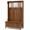 Mission Hall Bench with Storage, Hooks and Soft-Close Lid
