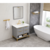 12 Grey Bathroom Vanity Cabinet with Open Storage and Laundry Space