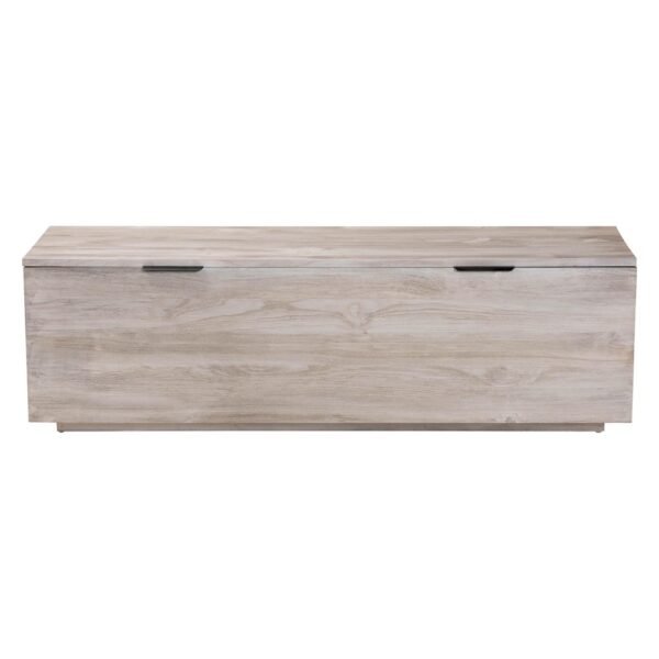 Wood Storage Trunk with Hinged Lid Modern Farmhouse Bench Chest