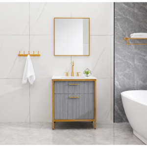 Luxury Modern PVC Bathroom Vanity Cabinet with Organized Drawer Storage